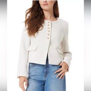 NWT Sam Edelman Collarless Boucle Jacket